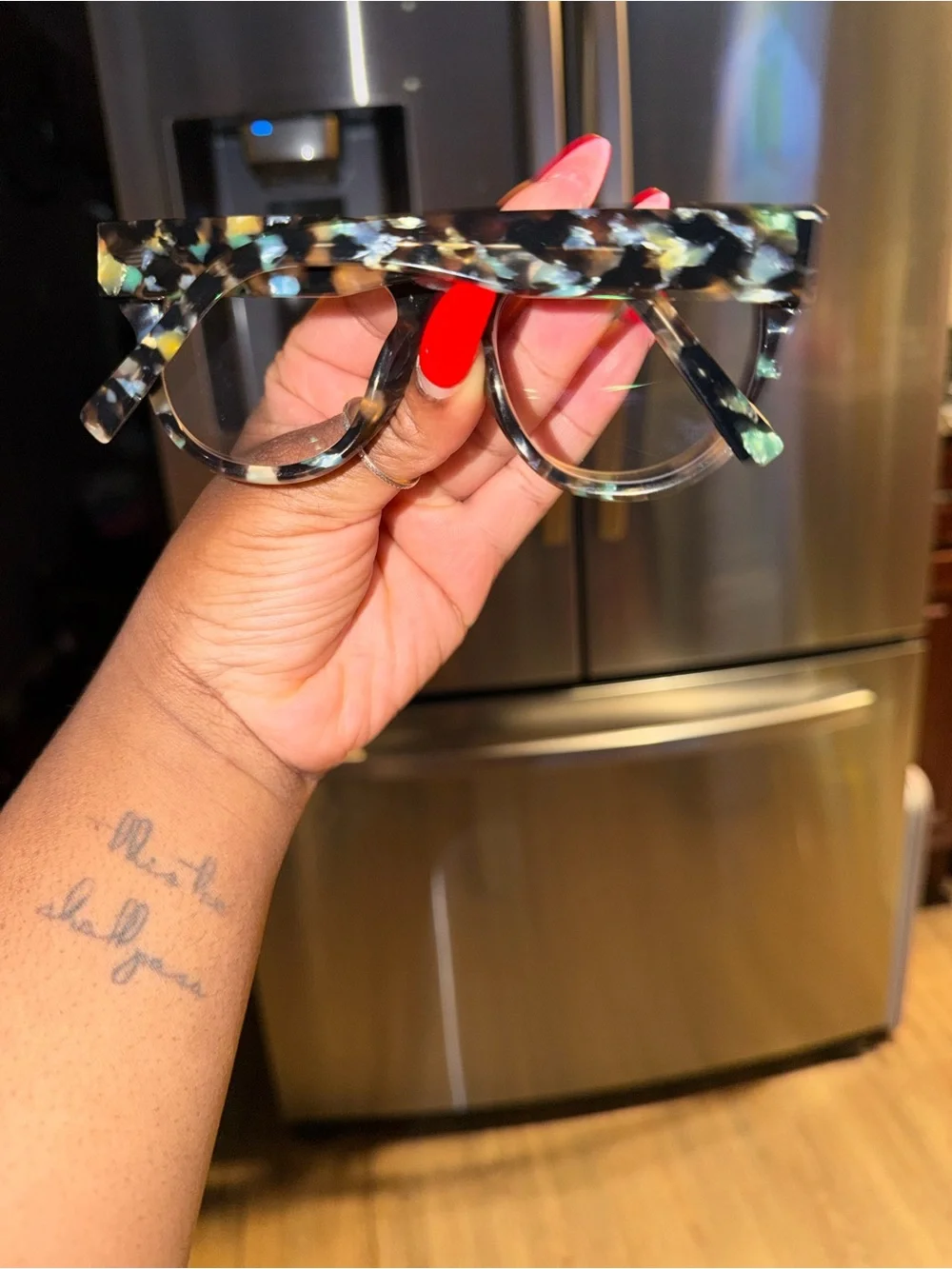 Tortoiseshell Cat Eye Glasses in Green & Black